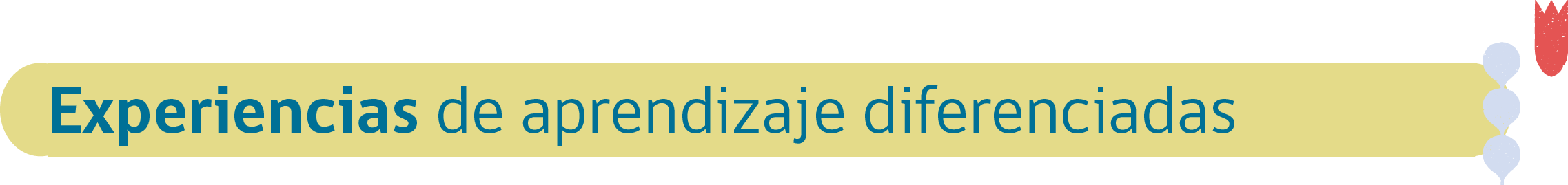 Experiencias de aprendizaje diferenciadas